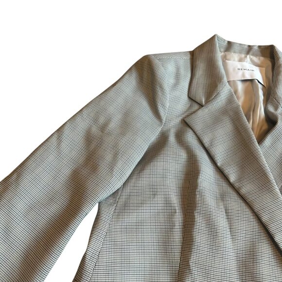 Remain Grey Plaid Check Button-Down Blazer Jacket Boxy Oversized Size 8 Women's - Picture 8 of 14